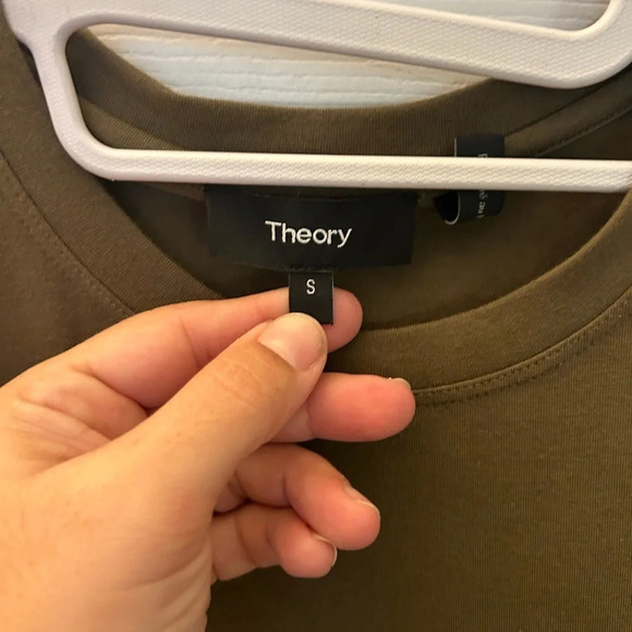 Theory 3/4 Sleeve Button Front Hem Midi Dress Ranmire Knit Modal  small - Picture 6 of 7